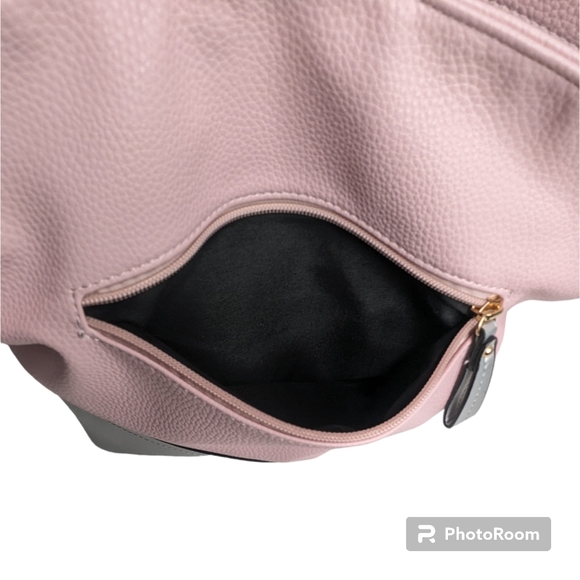 MKF Collection Vegan Leather Magnolia Women’s Hobo Bag Pink Silver - Picture 14 of 16